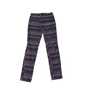 H&M Skinny High waist Pant black burgundy printed zs 6 skinny Stretch